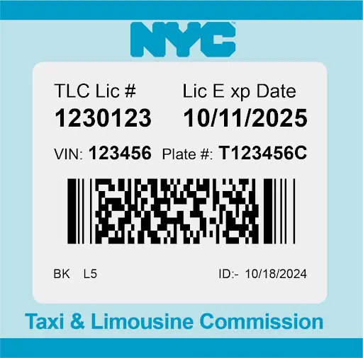 Example of TLC Blue Sticker