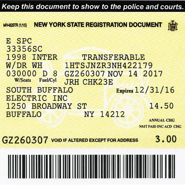 Example of NYC Registration